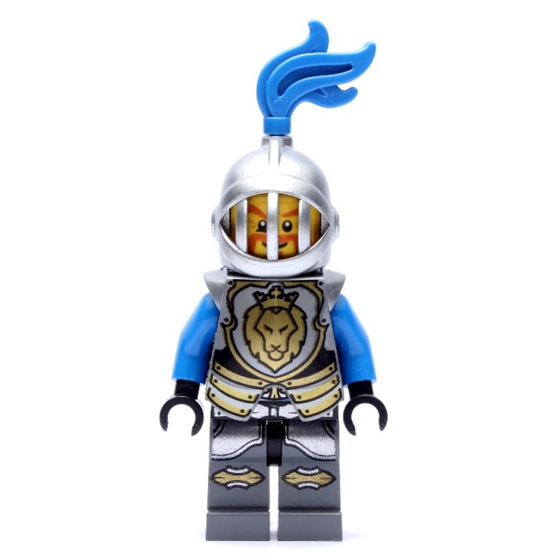 Chevalier, bleu, armure, casque avec grille et panache bleu (Knight, Blue, Armor, Helmet with Grille and Blue Plume)