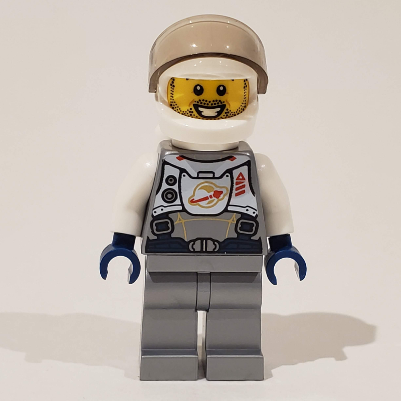 Astronaute, argent plat, casque blanc avec visière (Astronaut, Flat Silver, White Helmet with Visor)