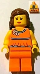 Torse orange, jambes orange, cheveux bruns rougeâtres - alpharetta (Orange Torso, Orange Legs, Reddish Brown Hair - Alpharetta)