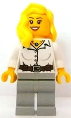 Torse blanc, jambes gris bleuté clair, cheveux jaune clair vif (White Torso, Light Bluish Grey Legs, Bright Light Yellow Hair)