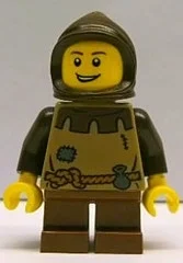 Kid - torse brun foncé, jambes brun rougeâtre, capuche brun foncé (Kid - Dark Tan Torso, Reddish Brown Legs, Dark Brown Hood)