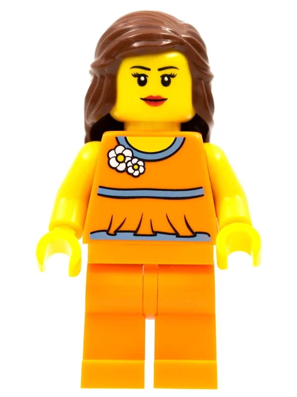 Torse orange, jambes orange, cheveux brun rougeâtre - le lever du soleil (Orange Torso, Orange Legs, Reddish Brown Hair - Sunrise)