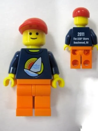 Torse bleu foncé, jambes orange, casquette rouge - beachwood (Dark Blue Torso, Orange Legs, Red Cap - Beachwood)