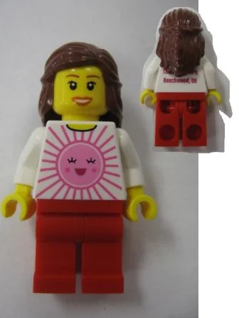 Torse blanc, jambes rouges, cheveux bruns rougeâtres - bois de plage (White Torso, Red Legs, Reddish Brown Hair - Beachwood)