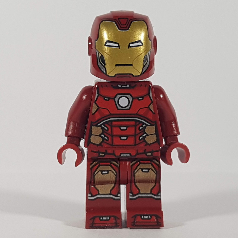 Iron Man marque 43 armure, visière imprimée sur casque, tête transparente (Iron Man Mark 43 Armor, Visor Printed on Helmet, Plain Trans-Clear Head)