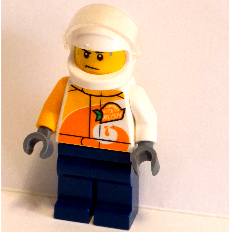 Pilote - torse blanc, jambes bleu foncé, casque blanc (Pilot - White Torso, Dark Blue Legs, White Helmet)