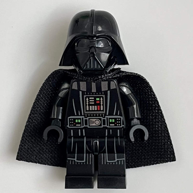 Dark Vador, peau blanche, cape 19888, rayures sur les jambes (Darth Vader, White Skin, 19888 Cape, Stripes on Legs)