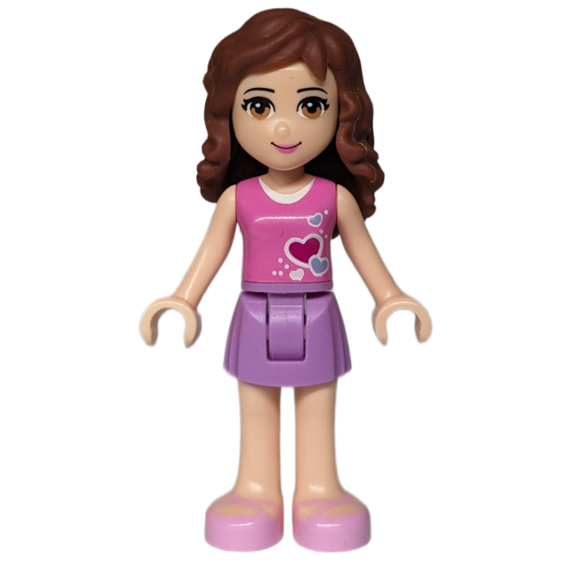 Olivia — haut rose foncé, jupe lavande moyen (Olivia - Dark Pink Top, Medium Lavender Skirt)