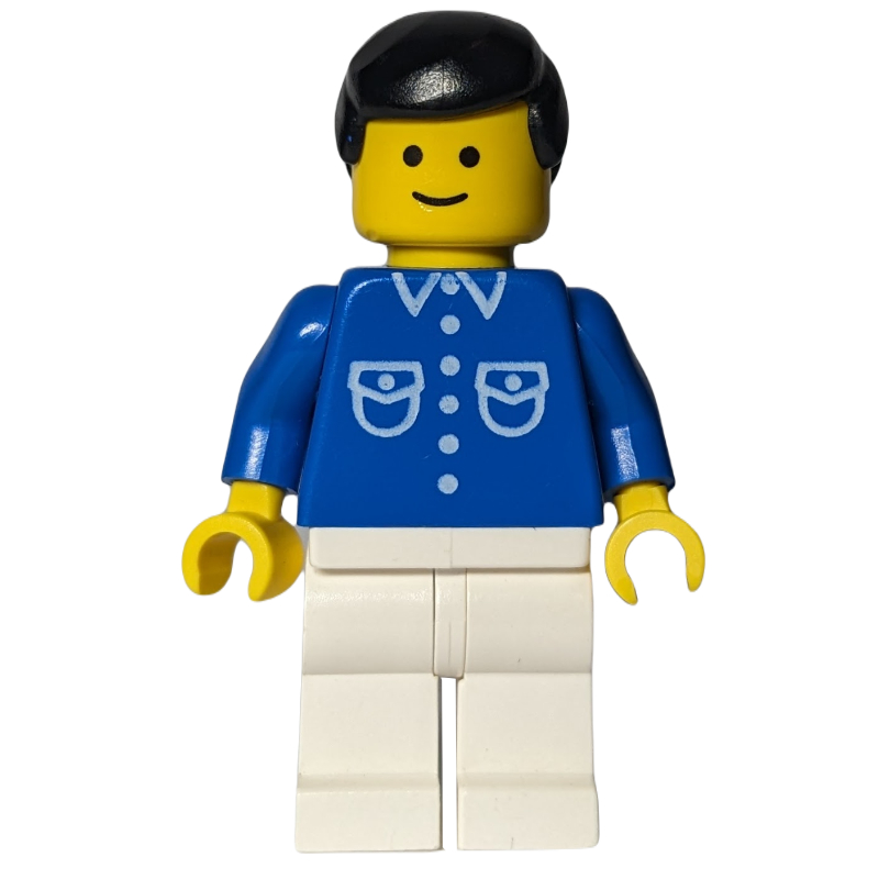 Torse bleu, jambes blanches, cheveux noirs (Blue Torso, White Legs, Black Hair)