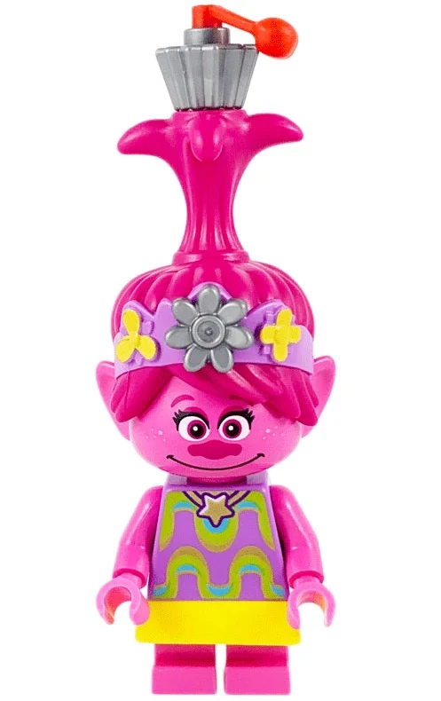 Trolls - coquelicot avec fleur argentée métallique (Trolls - Poppy with Metallic Silver Flower)