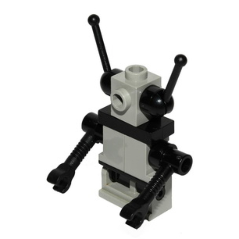 Droïde espace classique - noir et gris, base charnière (Classic Space Droid - Black and Grey, Hinge Base)
