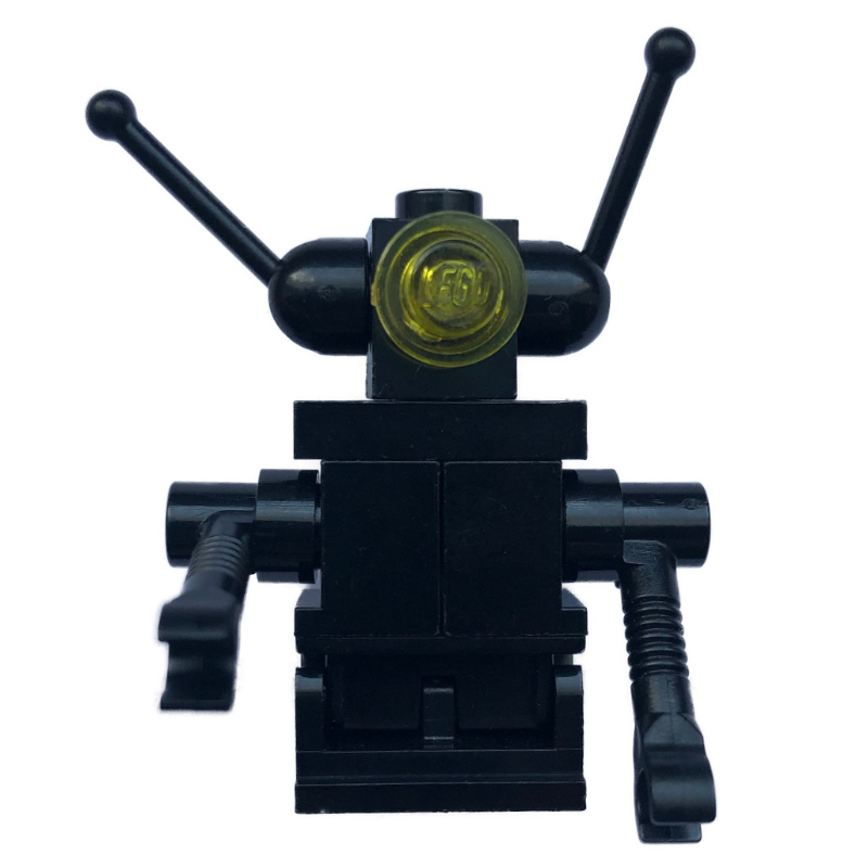Droïde espace classique - noir, base charnière yeux transparent-jaunes (Classic Space Droid - Black, Hinge Base Trans-Yellow Eyes)