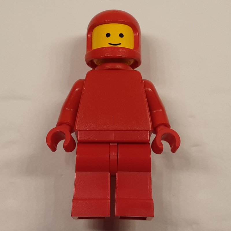 Astronaute classique, rouge avec des réservoirs d'air (casque 3842a), torse uni (Classic Spaceman, Red with Airtanks (3842a Helmet), Plain Torso)