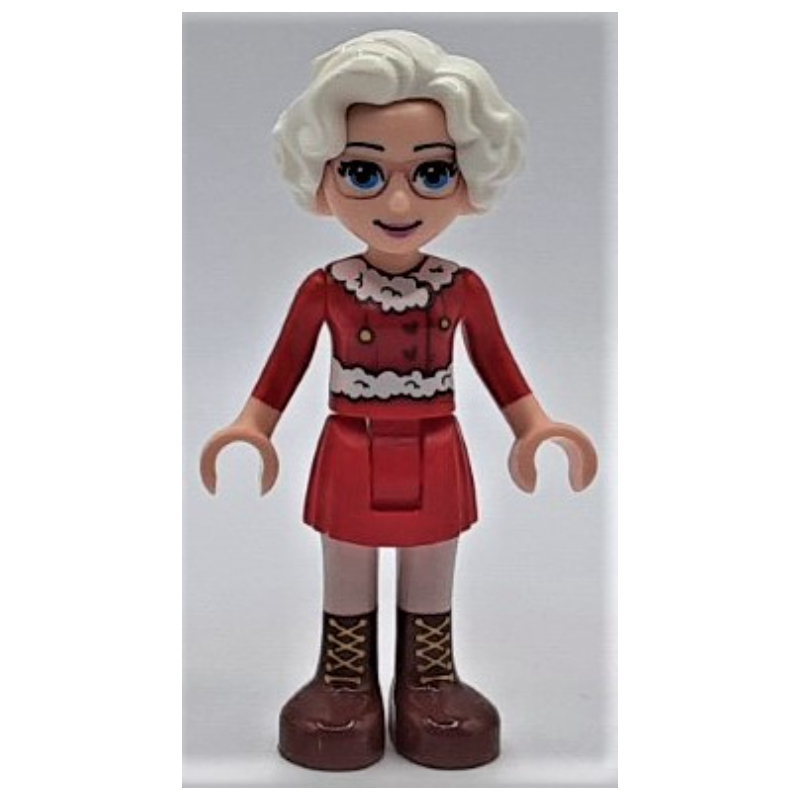 Ms. claus - jupe rouge, bottes brun rougeâtre (Ms. Claus - Red Skirt, Reddish Brown Boots)