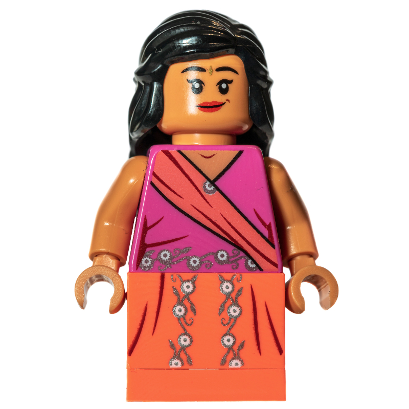 Robe padma patil, robe corail et rose foncé (Padma Patil, Coral and Dark Pink Dress)