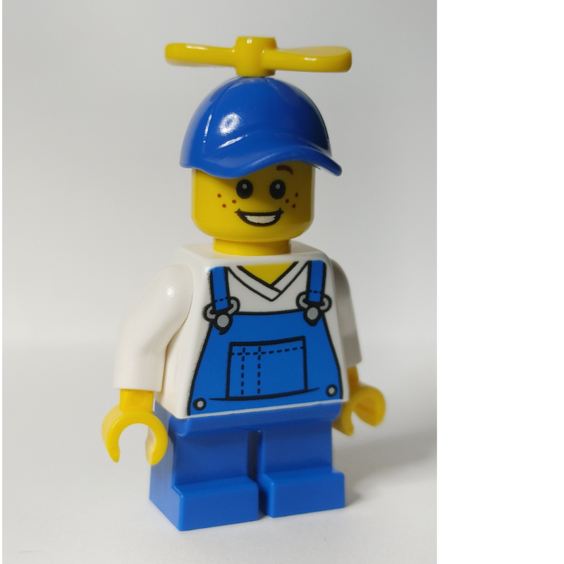 Billy mccloud - salopette bleue, casquette bleue avec hélice jaune (Billy McCloud - Blue Overalls, Blue Cap with Yellow Propeller)