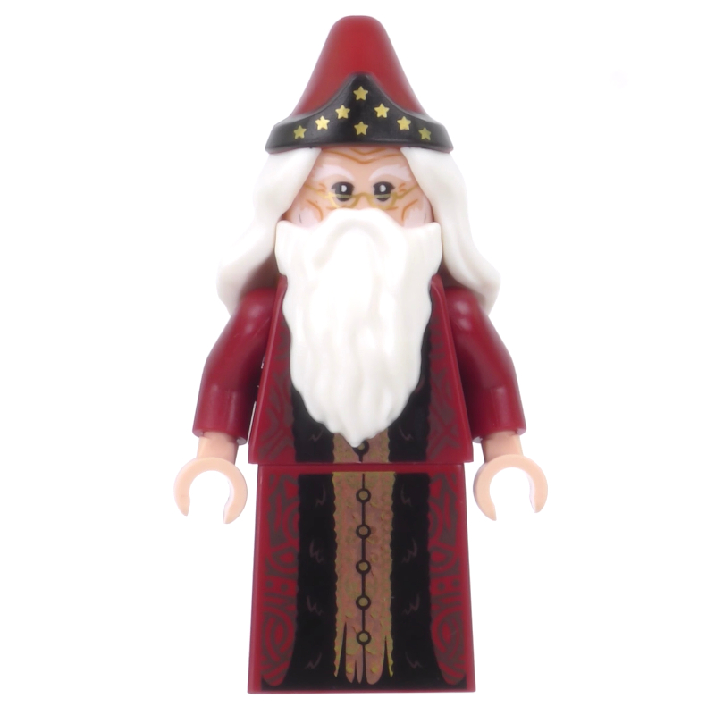 Albus Dumbledore, robe rouge foncé avec jupe, étoiles sur chapeau (Albus Dumbledore, Dark Red Robe with Skirt, Stars on Hat)