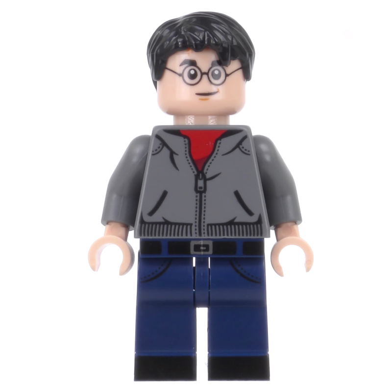 Harry Potter, veste gris bleuté foncé sur chemise rouge, jambes bleu foncé (Harry Potter, Dark Bluish Gray Jacket over Red Shirt, Dark Blue Legs)