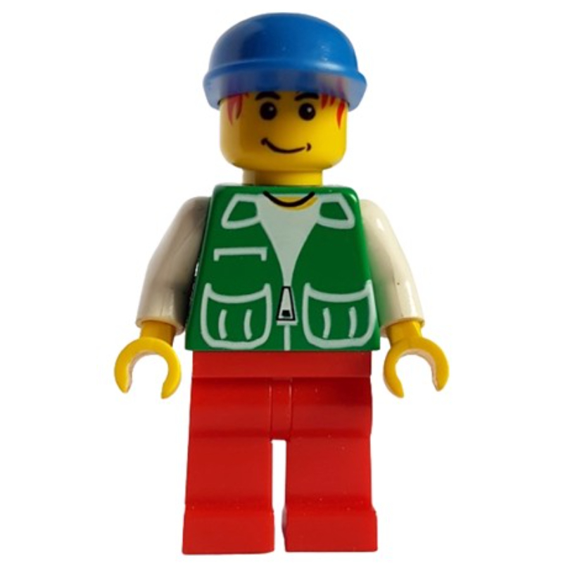 Torse vert, jambes bleues, casquette rouge (Green Torso, Blue Legs, Red Cap)