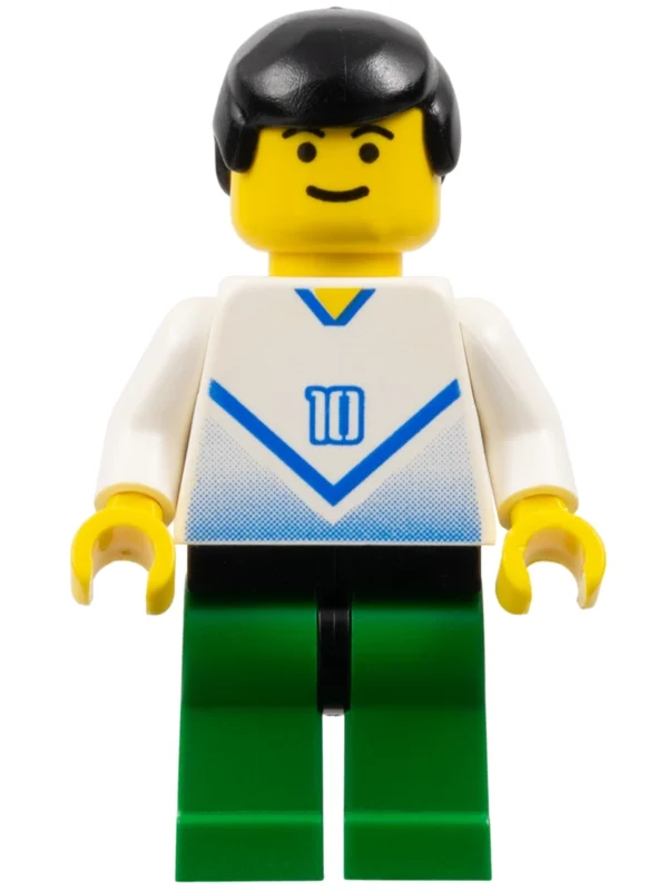 Torse blanc, jambes vertes, #10 (Soccer Player White Torso, Green Legs, #10)