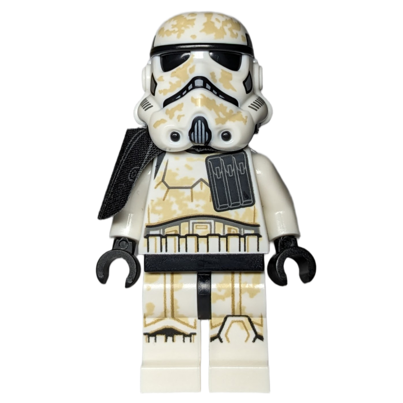 Sandtrooper, chaudron noir, support de cou avec double tenon, bouche fermée (Sandtrooper, Black Pauldron, Neck Bracket with Double Stud, Closed Mouth)