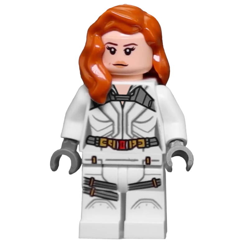 Black Widow, combinaison blanche, mains gris bleuté foncé (Black Widow, White Jumpsuit, Dark Bluish Gray Hands)