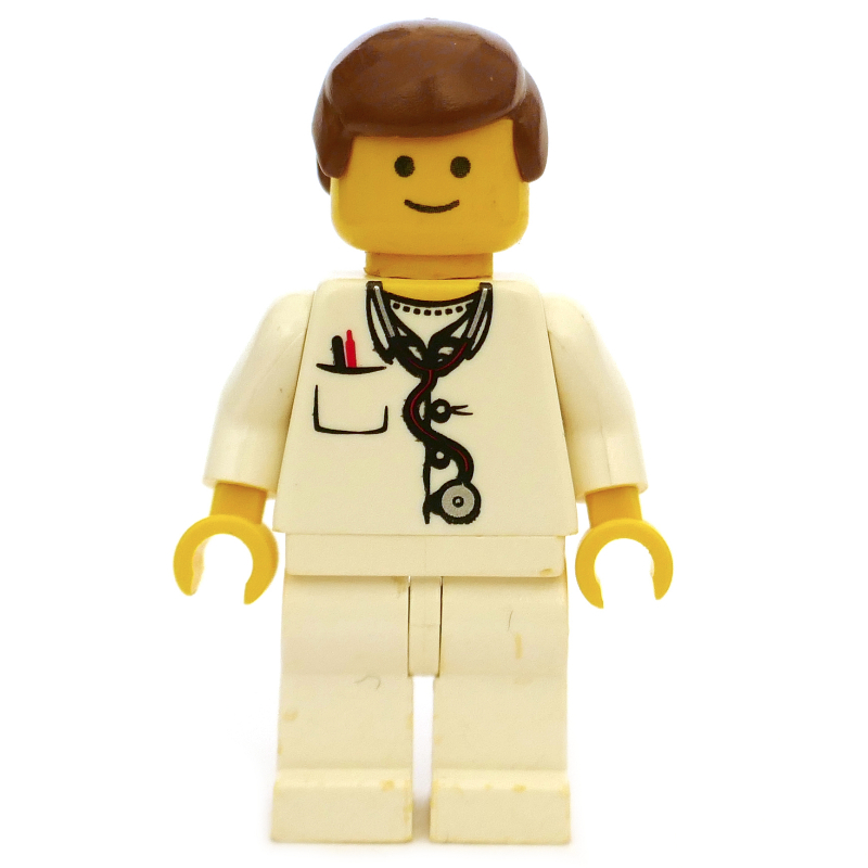 Médecin - torse blanc, stéthoscope, jambes blanches, cheveux brun rougeâtre (Doctor - White Torso, Stethoscope, White Legs, Reddish Brown Hair)