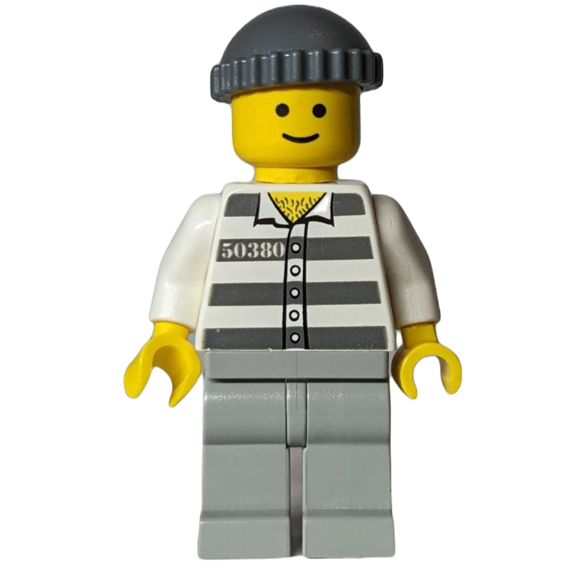 Prisonnier - torse blanc, jambes gris bleuté clair, casquette gris bleuté clair - 50380 (Prisoner - White Torso, Light Bluish Grey Legs, Light Bluish Grey Cap - 50380)