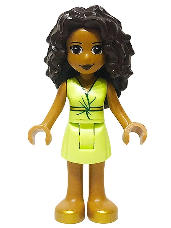 Donna - torse vert jaunâtre, jupe vert jaunâtre, cheveux brun foncé (Donna - Yellowish Green Torso, Yellowish Green Skirt, Dark Brown Hair)