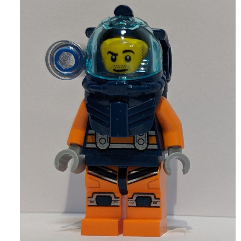 Plongeur - torse bleu foncé, jambes orange, casque bleu foncé (Diver - Dark Blue Torso, Orange Legs, Dark Blue Helmet)