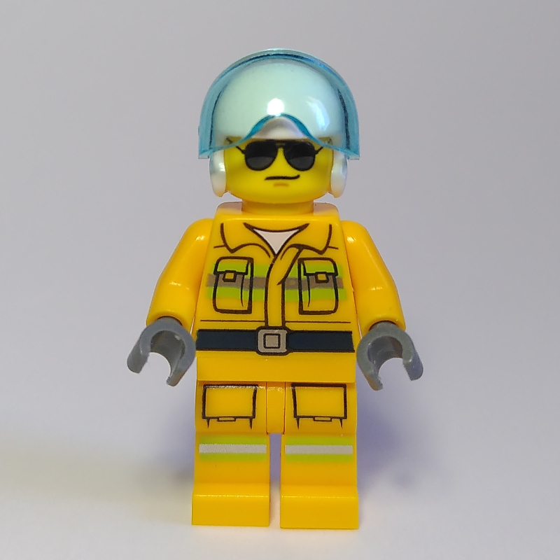 Pilote - torse orange, jambes orange, casque blanc (Pilot - Orange Torso, Orange Legs, White Helmet)