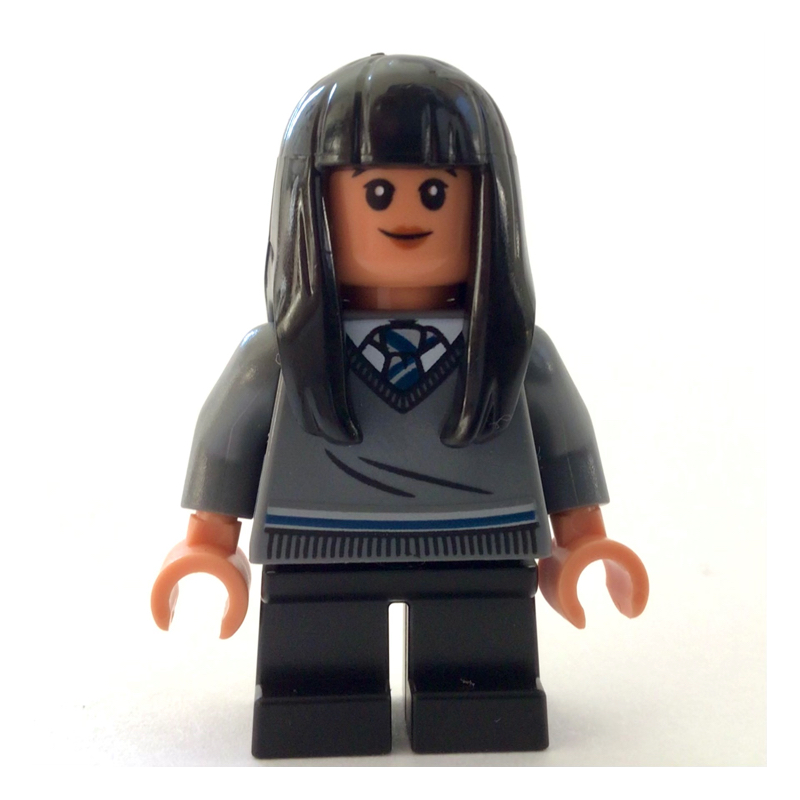 Cho Chang - chandail gris bleuté foncé, jambes noires, cheveux en caoutchouc (Cho Chang - Dark Bluish Grey Sweater, Black Legs, Rubber Hair)