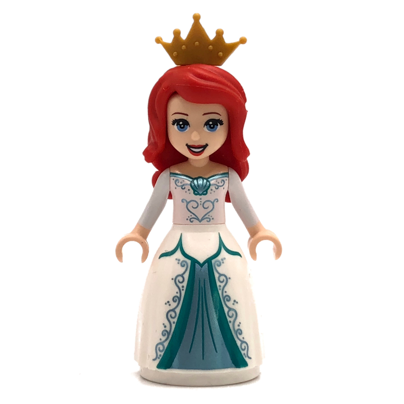 Ariel - forme humaine, robe blanche, couronne (Ariel - Human Form, White Dress, Crown)