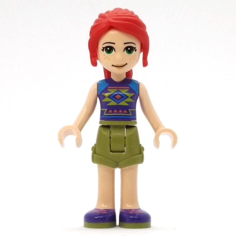 Mia - haut violet foncé, jupe vert olive (Mia - Dark Purple Top, Olive Green Skirt)