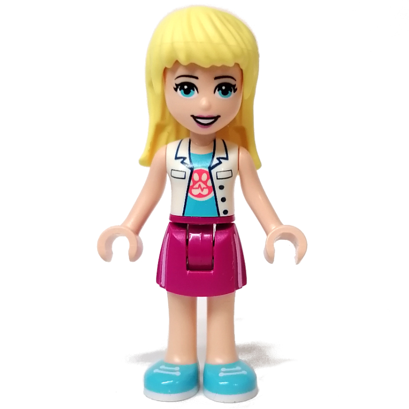Stephanie — manteau de médecin blanc, jupe magenta (Stephanie - White Doctor Coat, Magenta Skirt)