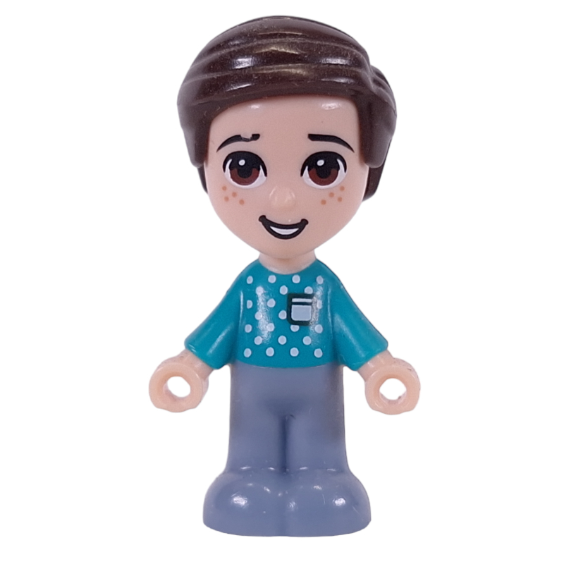 Henry - micro-poupée - chemise turquoise foncée, pantalon gris bleuté clair (Henry - Microdoll - Dark Turquoise Shirt, Light Bluish Grey Pants)
