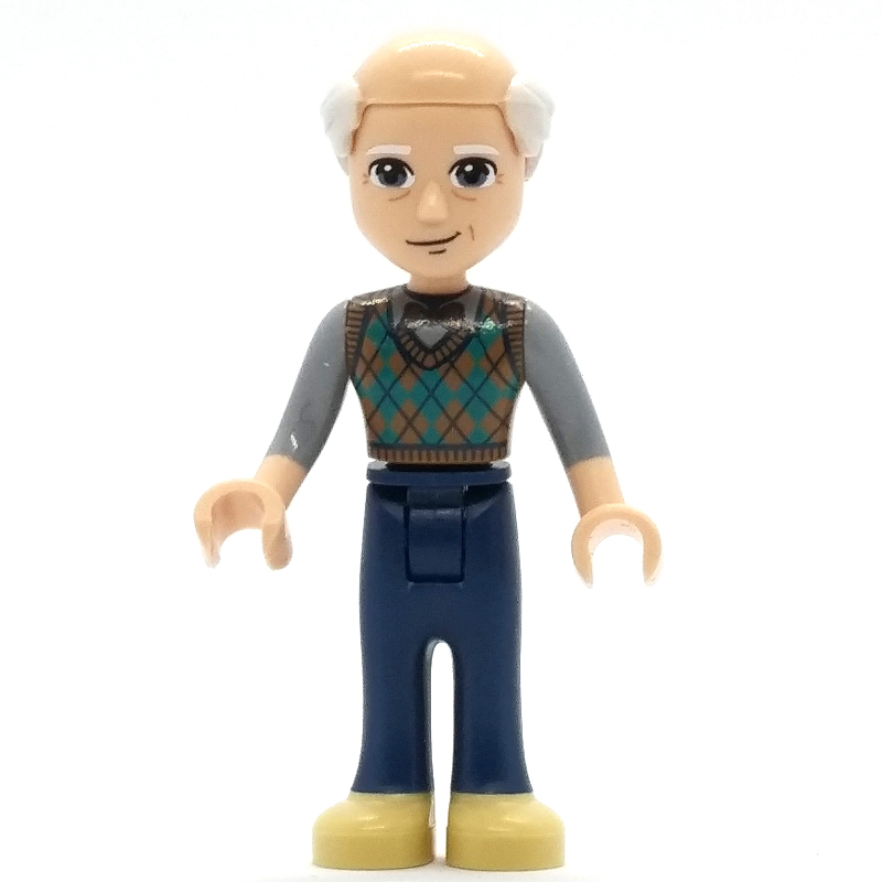Marcel - haut turquoise foncé, pantalon bleu foncé, tête chauve (Marcel - Dark Turquoise Top, Dark Blue Pants, Bald Head)