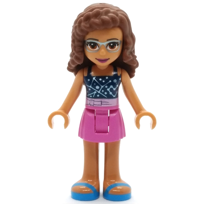 Olivia - haut bleu foncé, jupe rose foncé (Olivia - Dark Blue Top, Dark Pink Skirt)