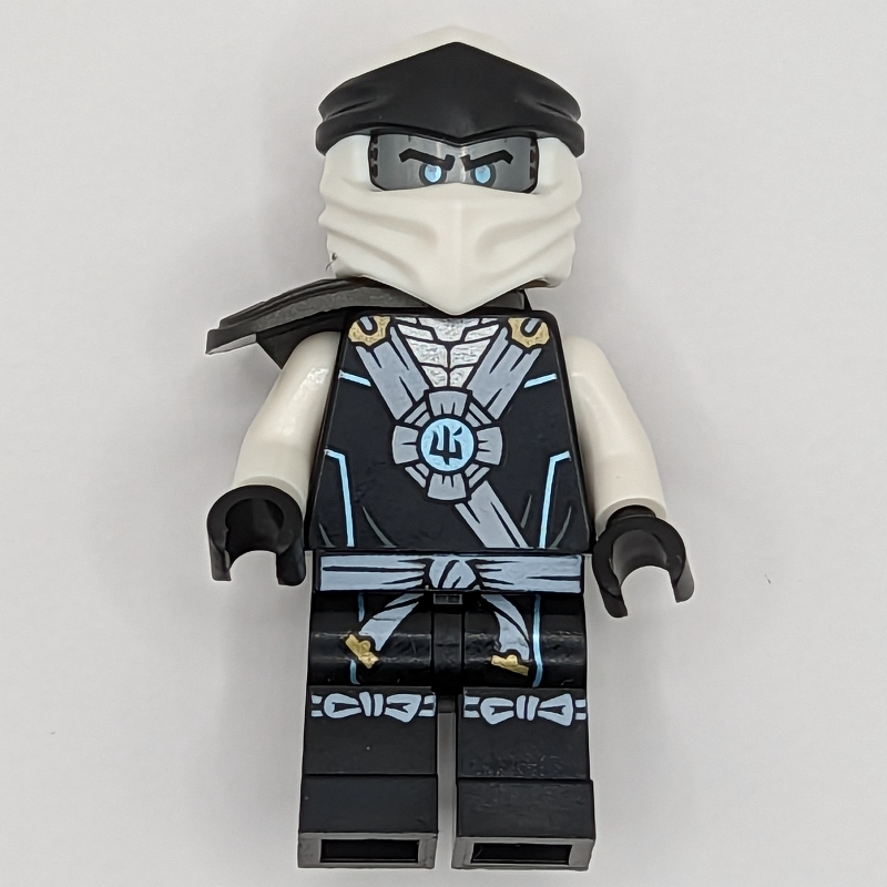 Zane - legacy, torse noir, jambes noires, enveloppements blancs, support katana (Zane - Legacy, Black Torso, Black Legs, White Wraps, Katana Holder)