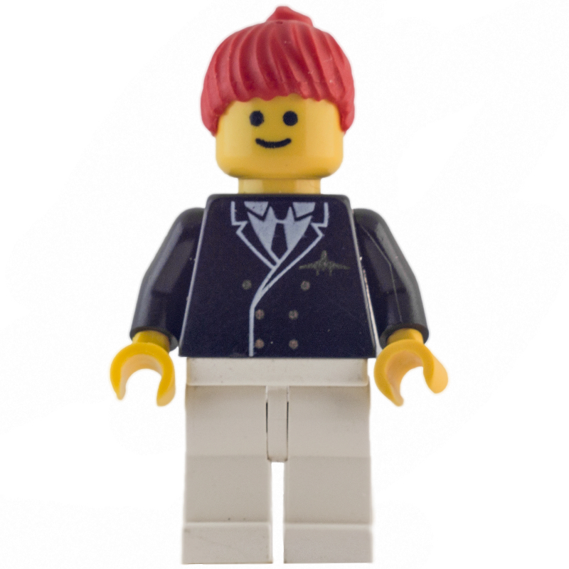 Pilote - torse noir, jambes blanches, cheveux rouges (Pilot - Black Torso, White Legs, Red Hair)