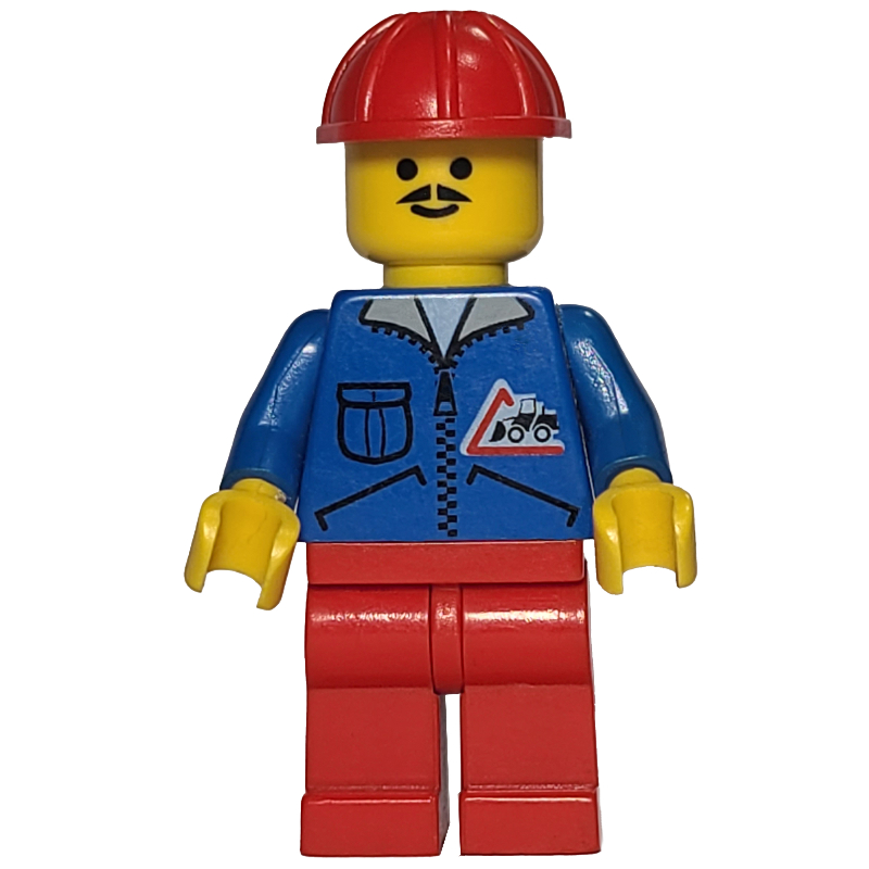 Torse bleu, jambes rouges, casque de sécurité rouge (Blue Torso, Red Legs, Red Safety Helmet)