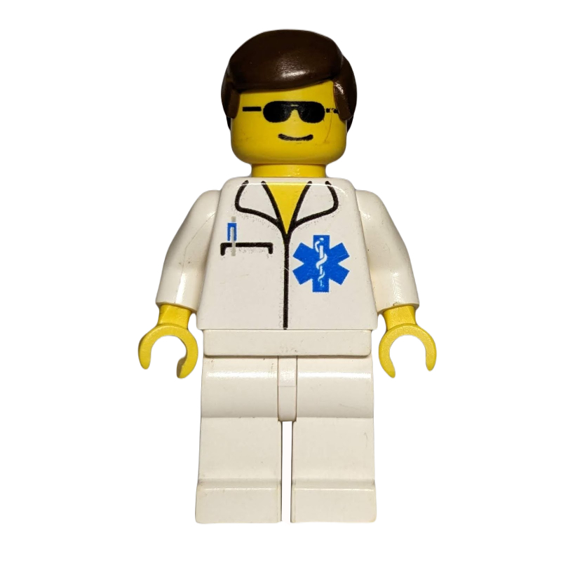 Médecin - torse et jambes blancs, cheveux bruns (Doctor - White Torso and Legs, Brown Hair)