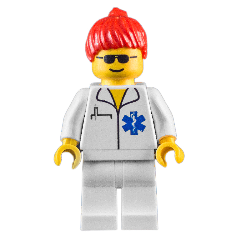 Médecin - torse blanc et jambes, cheveux roux femelle (Doctor - White Torso and Legs, Red Hair Female)