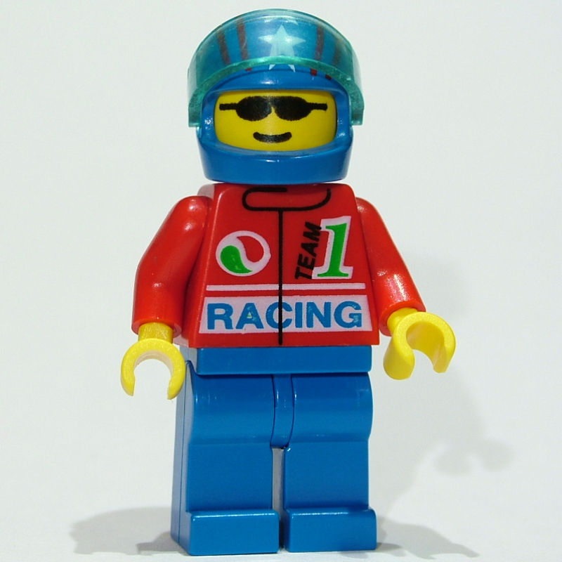 Conducteur - torse rouge, jambes bleues, casque bleu (Driver - Red Torso, Blue Legs, Blue Helmet)