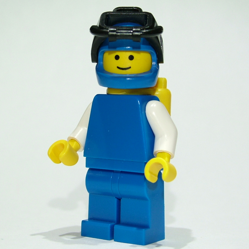 Plongeur - torse bleu, jambes bleues, réservoirs jaunes, casque bleu (Diver - Blue Torso, Blue Legs, Yellow Tanks, Blue Helmet)