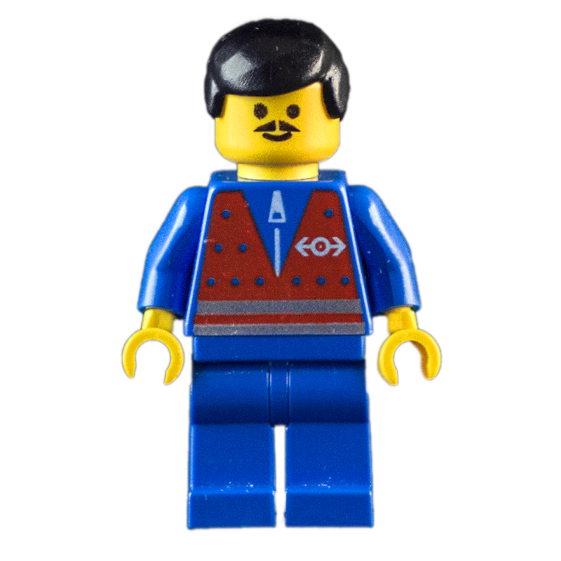 Torse bleu, jambes bleues, cheveux noirs, moustache (Blue Torso, Blue Legs, Black Hair, Mustache)