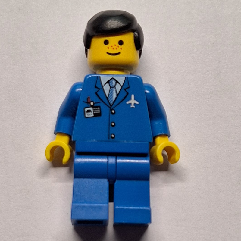 Pilote - torse bleu, jambes bleues, cheveux noirs (Pilot - Blue Torso, Blue Legs, Black Hair)