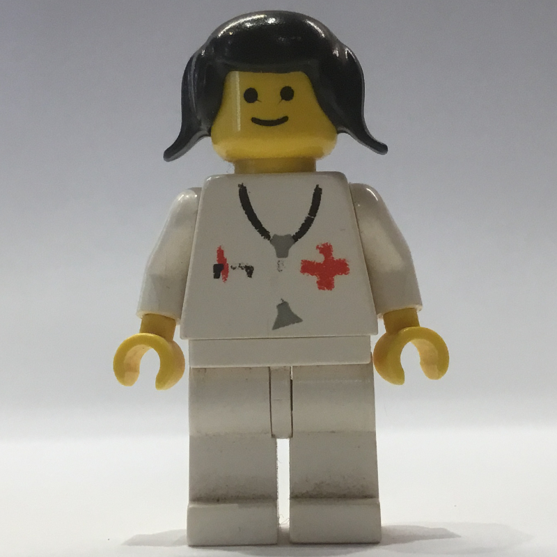 Médecin - jambes blanches, femelle, cheveux noirs (Doctor - White Legs, Female, Black Hair)