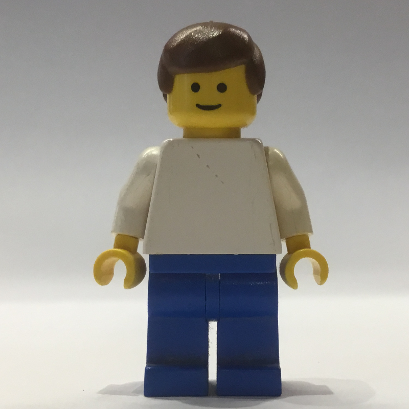 Torse blanc, jambes bleues, cheveux bruns - 3626a tête (White Torso, Blue Legs, Brown Hair - 3626a Head)