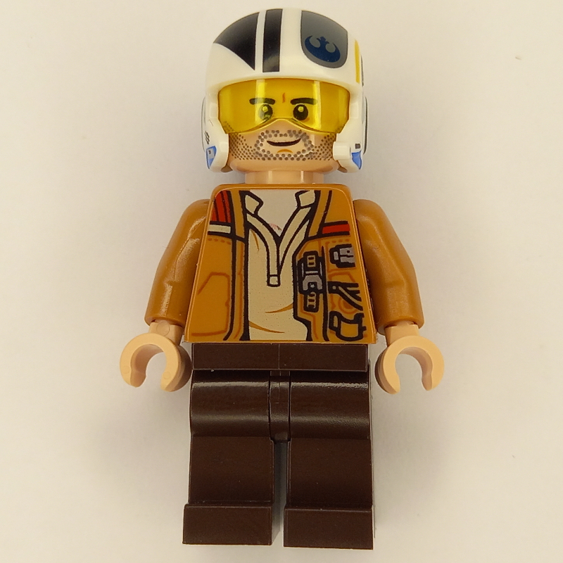 Poe Dameron, veste nougat moyenne ouverte, casque (Poe Dameron, Open Medium Nougat Jacket, Helmet)